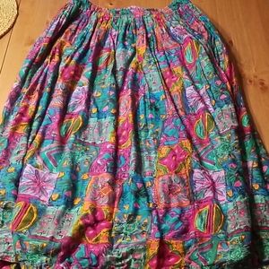 Colorful Flowy Skirt M